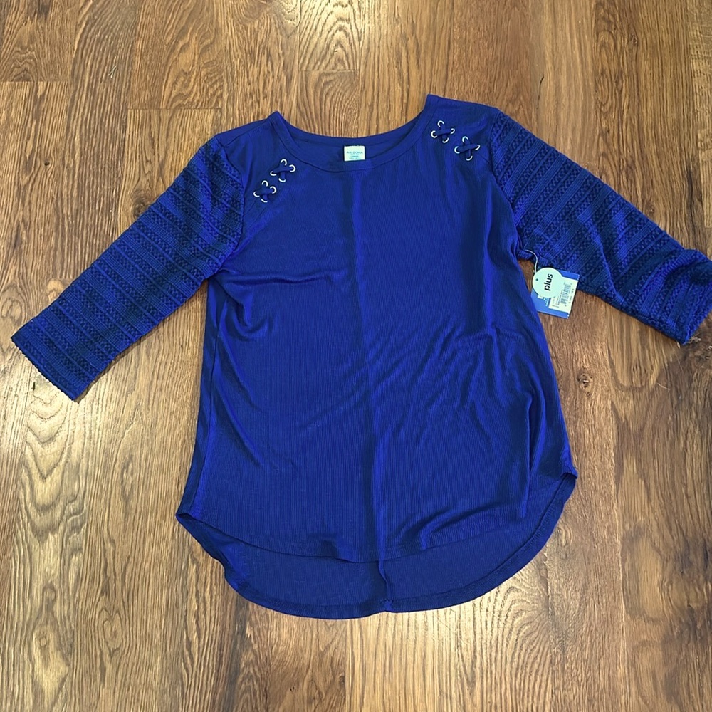 Arizona Navy Blue Top | Girls Plus Size L (14 1/2 - 16 1/2)